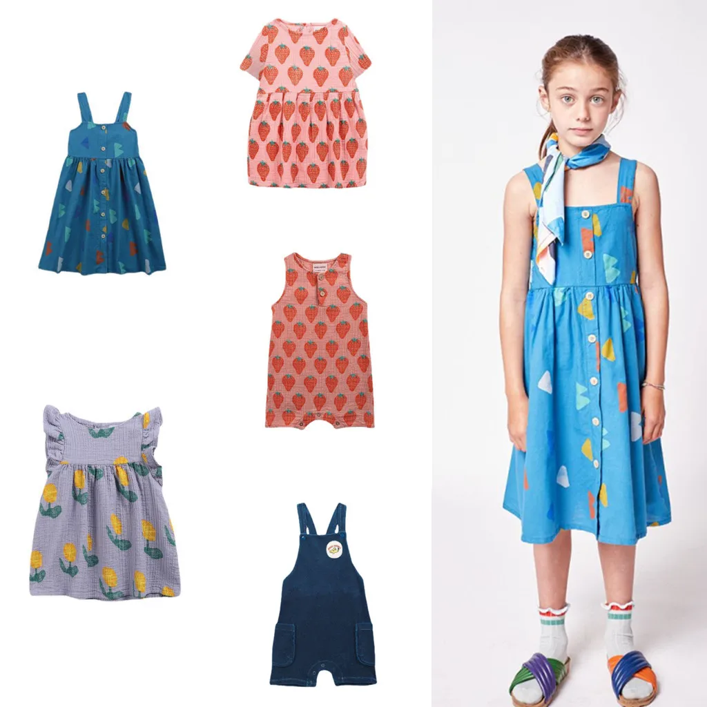 

Kids Dress For Girls New Years 2022 Spring Summer BC Sling Princess Flower Dress Baby Boys Overalls Romper Children's Clothings