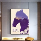 Абстрактный фиолетовый пейзаж лошади BoJACK HOR SE MAN настенная живопись холст современный принты для домашнего декора Плакат модульный для гостиной