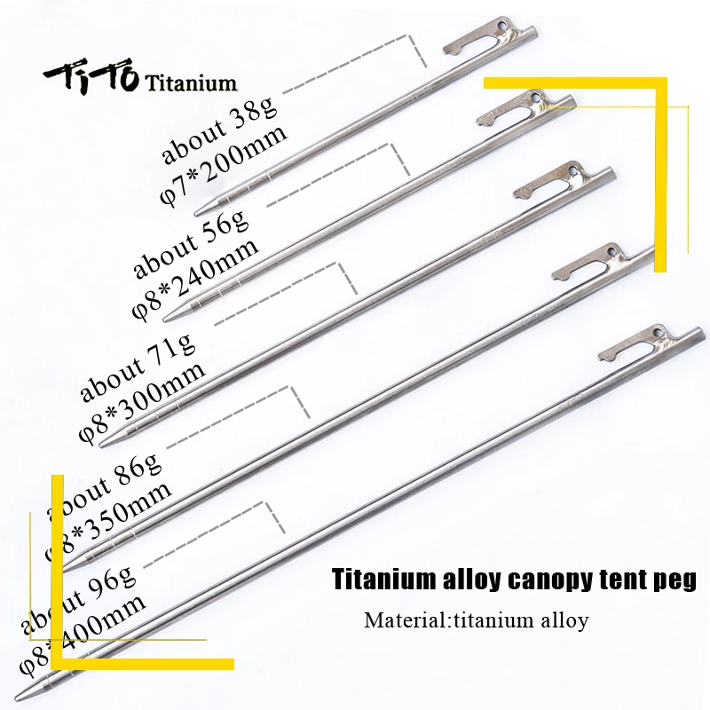 4 шт. высокопрочный тент из титанового сплава для кемпинга 8x240/8x300/8x350 мм|nail camping tent