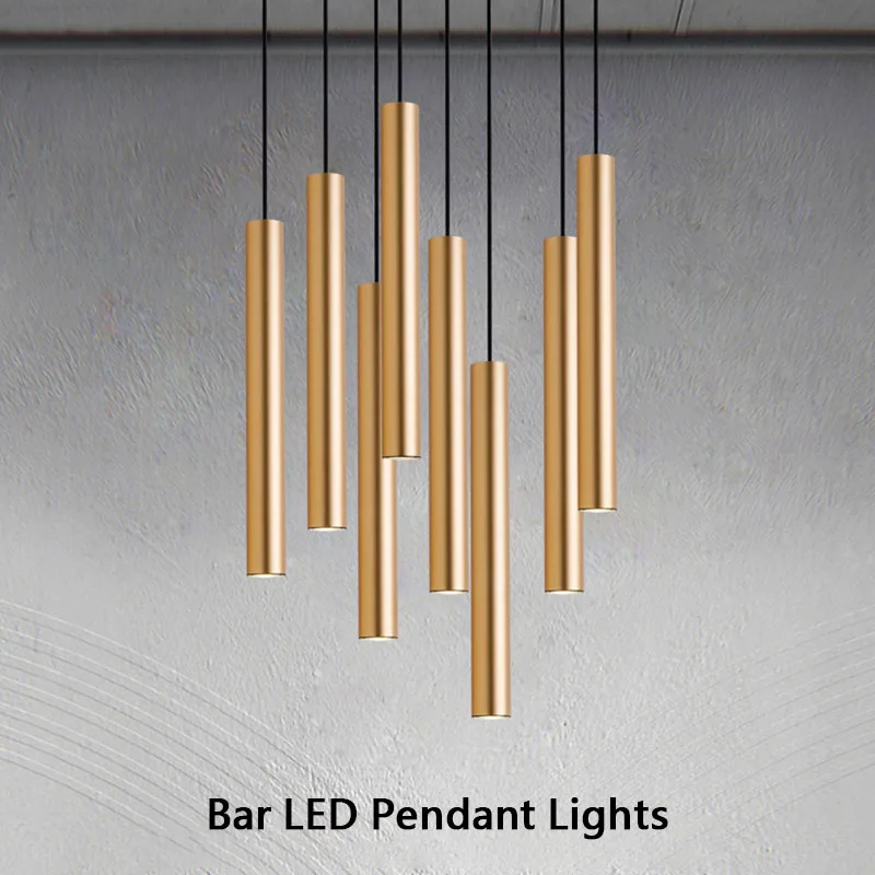 QIUBOSS длинные светодиодный подвесные светильники для кухни лофт с регулируемой