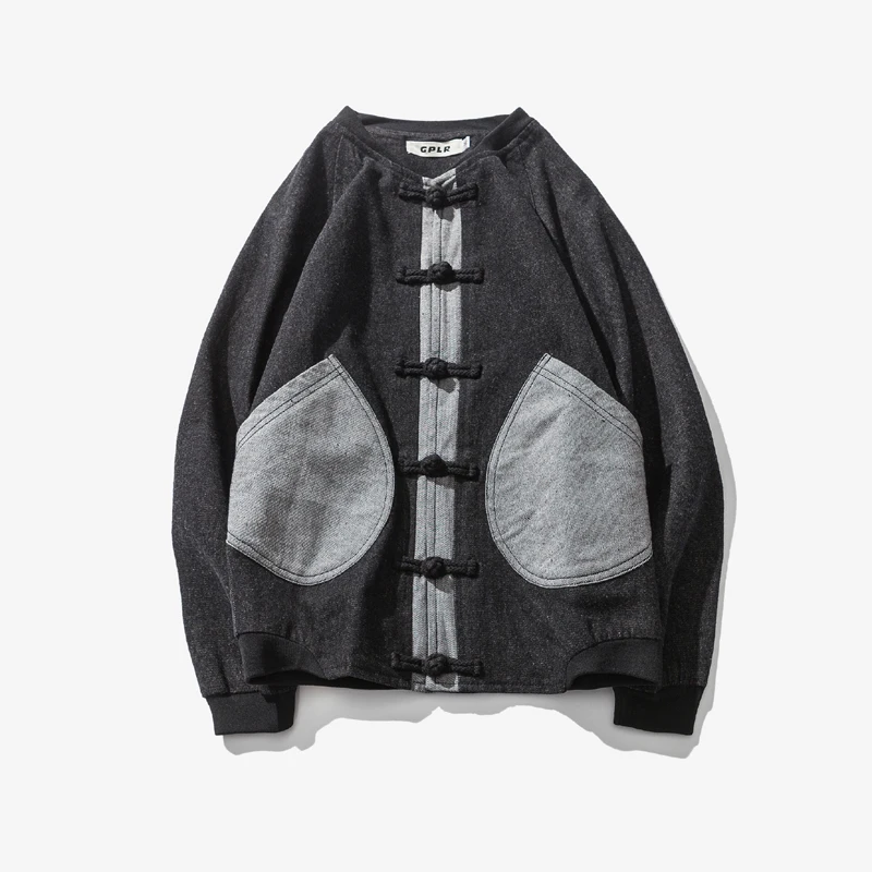 

Style Gray Chinese Men Jackets Fashion Brand Designer Personality Crop Design Casual Jacket Men Zipper Autumn Tops Clothes 7706