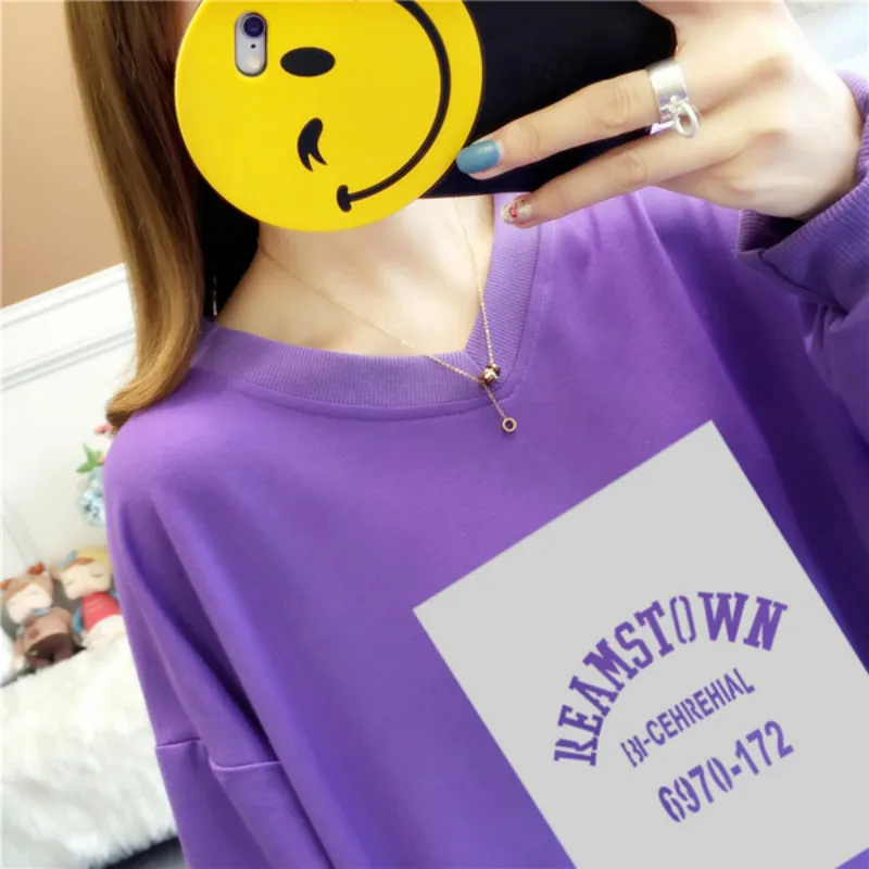 Женские толстовки с капюшоном осенняя новинка корейский стиль большие размеры