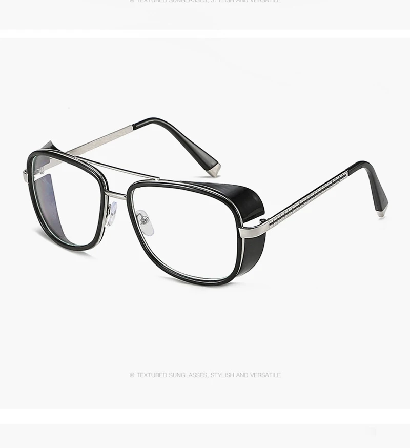 Psacss Vintage PUNK Sunglasses Men Women Tony Stark Iron Man Fashion High Quality Sun Glasses For Driving Outdoor Gafas de sol