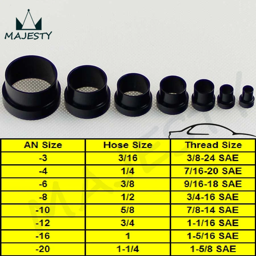 2 шт. 6AN алюминиевые трубчатые втулки фитинги размер трубы 3/8 ''трубчатые AN6