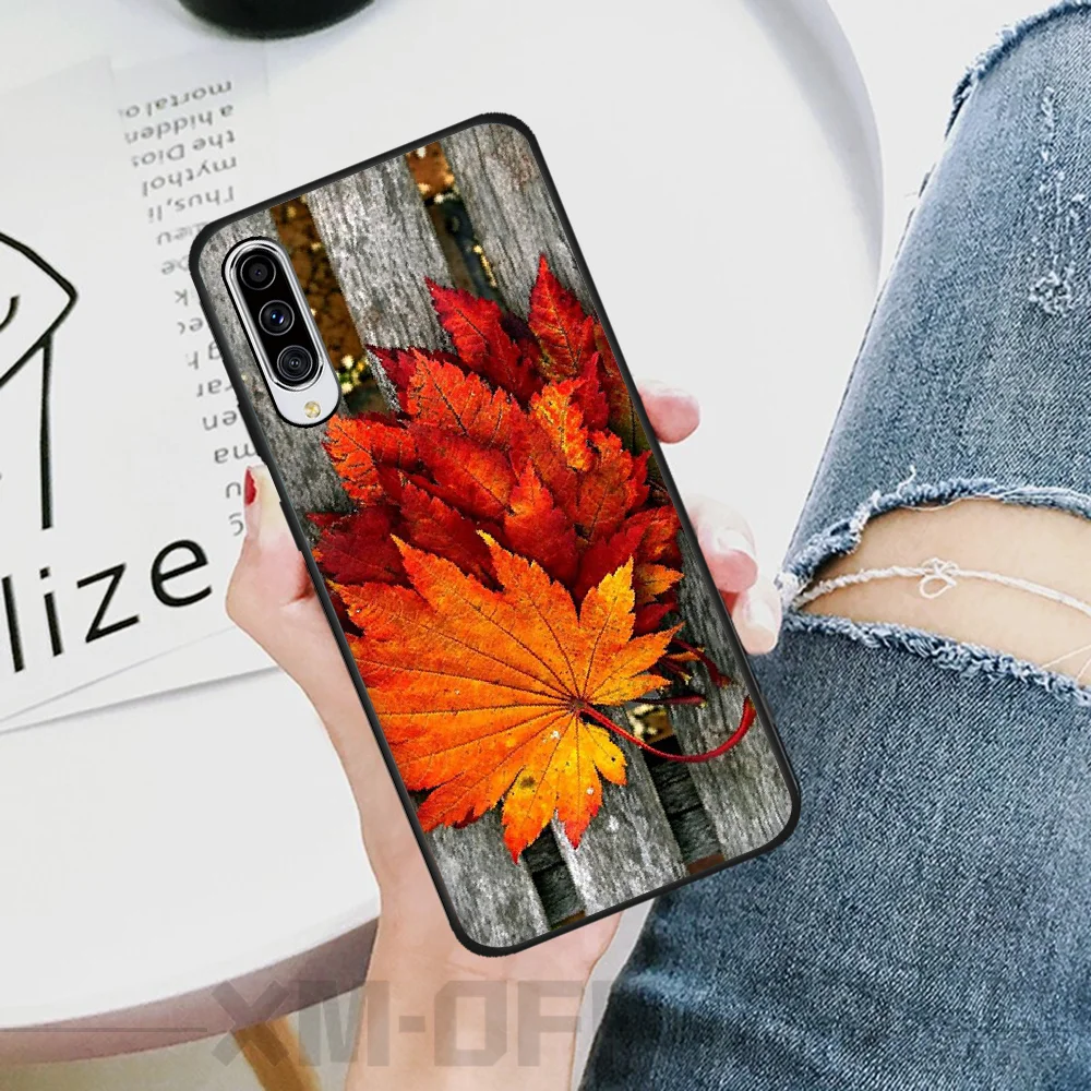 BaweiTE осенние листья ТПУ черный чехол для телефона Корпус Samsung A10 20 30 40 50 70 10S 20S 2 ядра