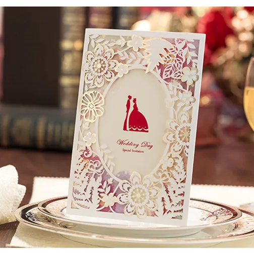 1 комплект свадебные пригласительные открытки в виде Красной самплефлоры