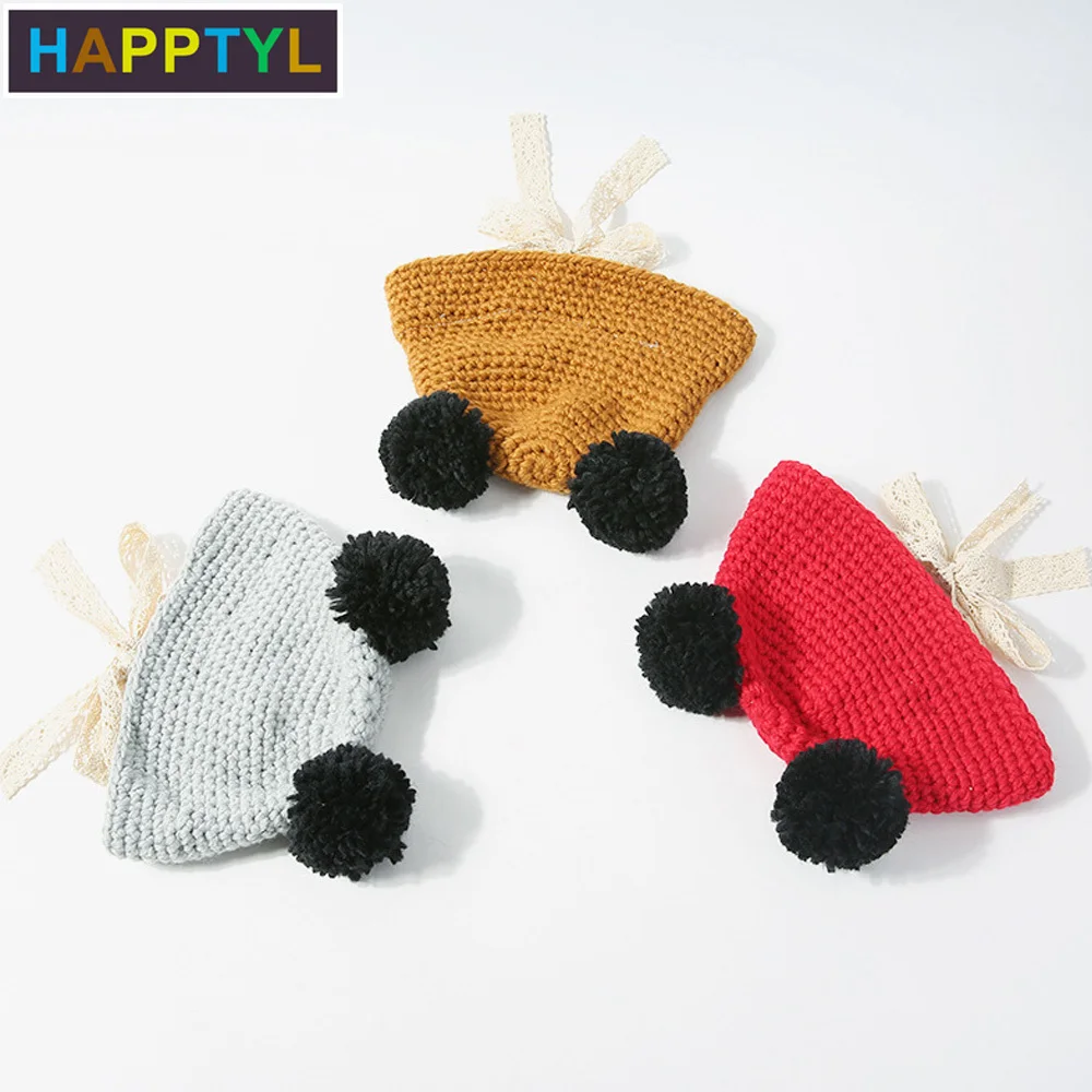 HAPPTYL/1 шт. Милые вязаные шапки для детей Зимняя Теплая Шапка бини маленьких