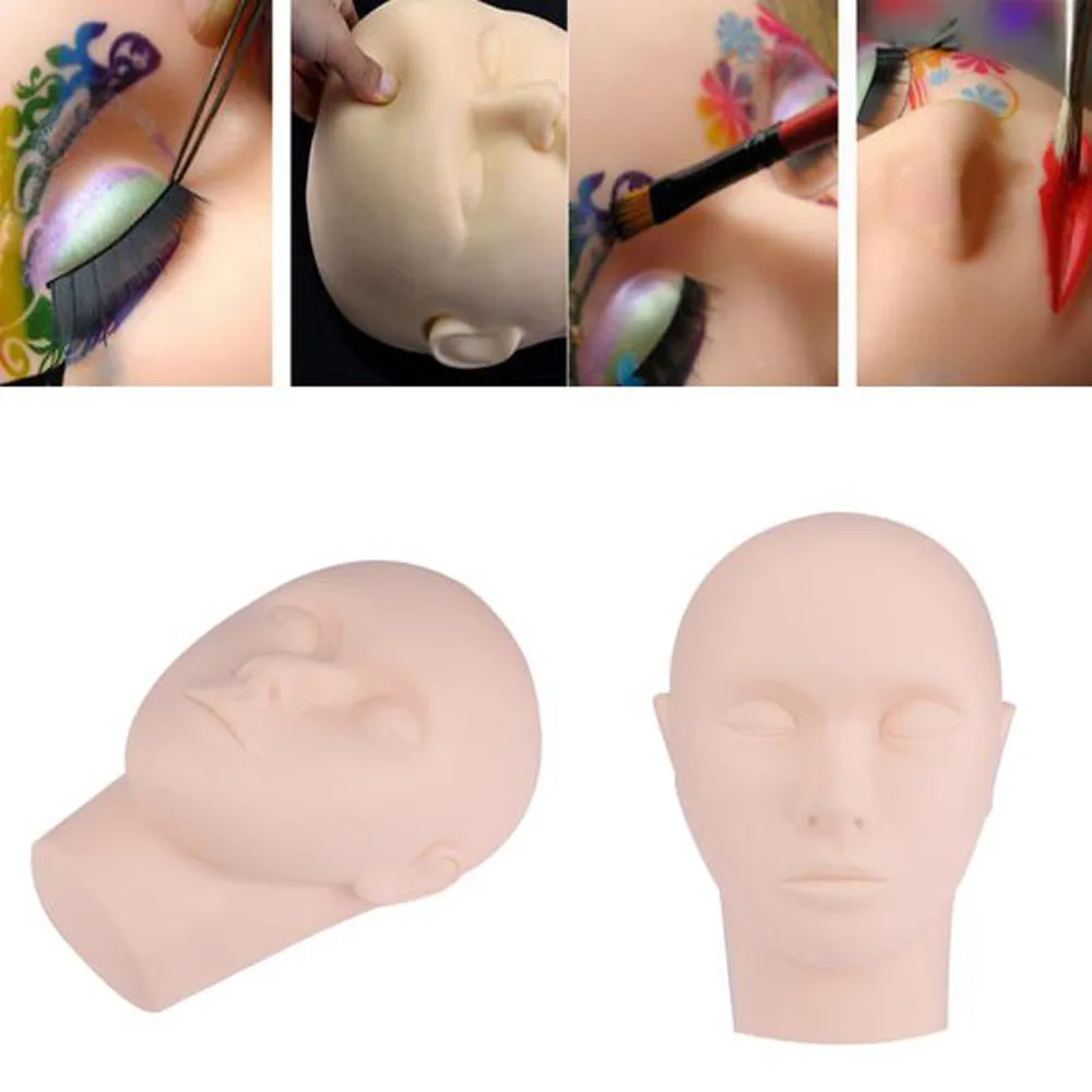 

Mannequin Head Flat Eye Facial Eyelash Eyelash Extension Makeup Practice Cosmetic Model Professional Training Heads Tool G814