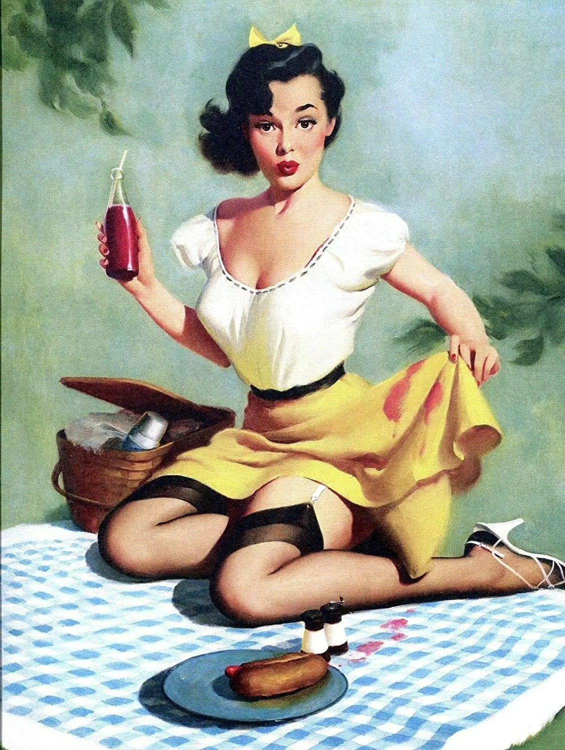 

Винтажный Ретро Декор для пикника 12x8 дюймов металлический жестяной знак