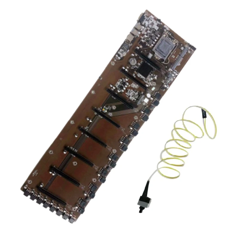 

B85 BTC Mining Motherboard with Switch Cable LGA1155 8PCI-E 65mm Large Spacing Graphics Card Slot Desktop Motherboard