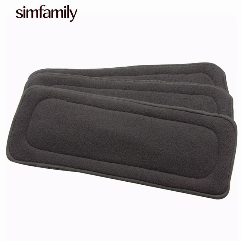 

[simfamily]10PC Reusable Bamboo Charcoal Insert Baby Cloth Diaper Mat Nappy Inserts Changing Liners 4layer each insert Wholesale
