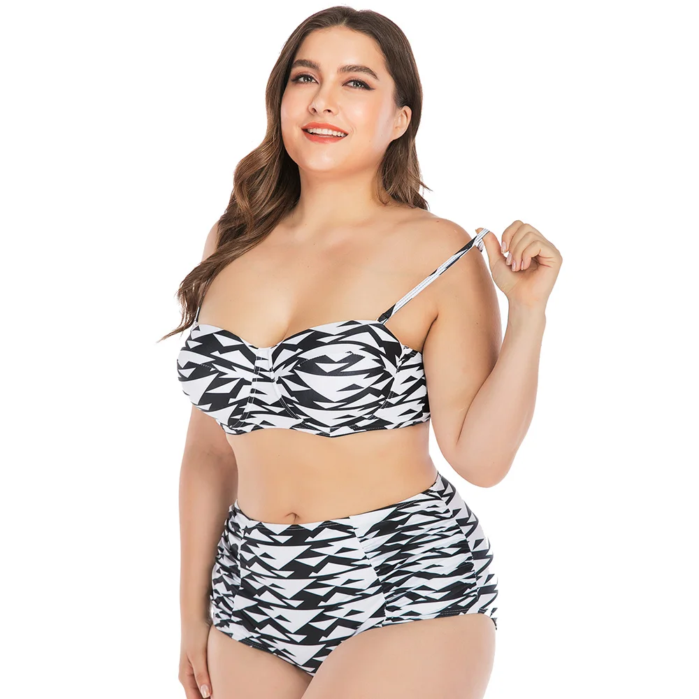 Новый комплект бикини с оборками купальный костюм для женщин высокая талия