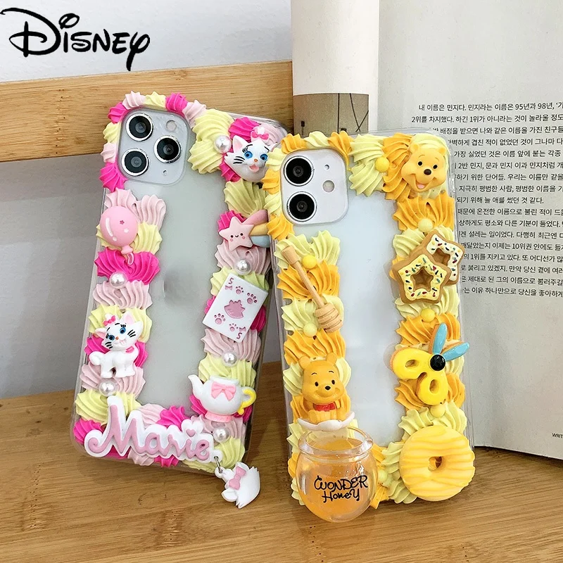 

Disney Winnie the Pooh handmade diy cute cartoon mobile phone case for iphone 12mini/11promax/12promax/se/xr/7plus/8p/xs/xsmax/