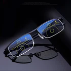 Ультралегкие многофокальные прогрессивные очки для чтения для мужчин и женщин, защита от синего излучения, очки для зрения с автоматической регулировкой в полуоправе