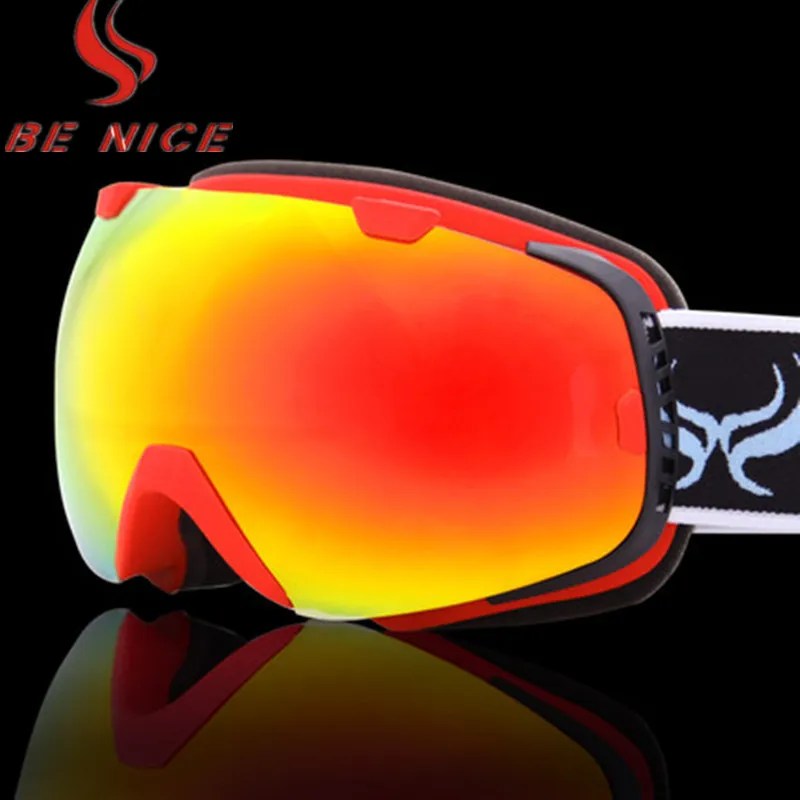 Сноуборд лыжные очки двухслойные противотуманные линзы большое видение UV400