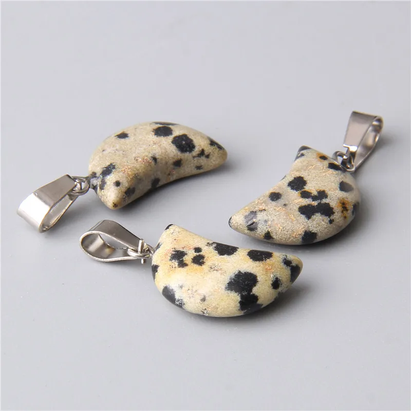 

11*18mm Wholesale Natural Stone Crescent Pendant Moon agates quartz Charms for Jewelry Making Bracelet Earrings Necklace DIY