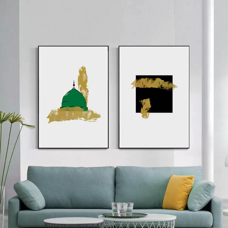 

Wall Art Print Canvas Poster Canvas Painting Decor Pictures for Home Decoration Pictures Room Wall Islamic Mosque Kaaba Arabic