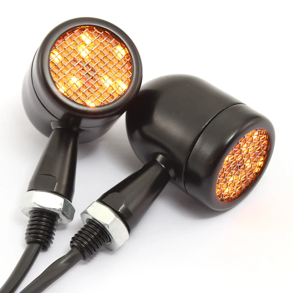 Универсальный 2 пара черные мотоциклетные Ретро Алюминий 12V Индикатор