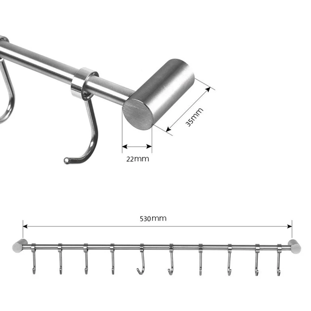 

Bathroom Hardware Pendant Creative Stainless Steel Movable Clothes Hook Kitchen Door Rear Hook Towel Rod