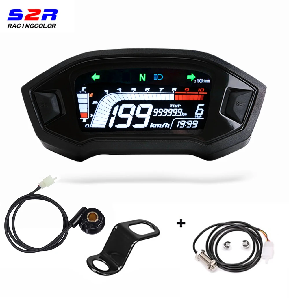 Универсальный цифровой тахометр для мотоциклов спидометр приборная панель с ЖК