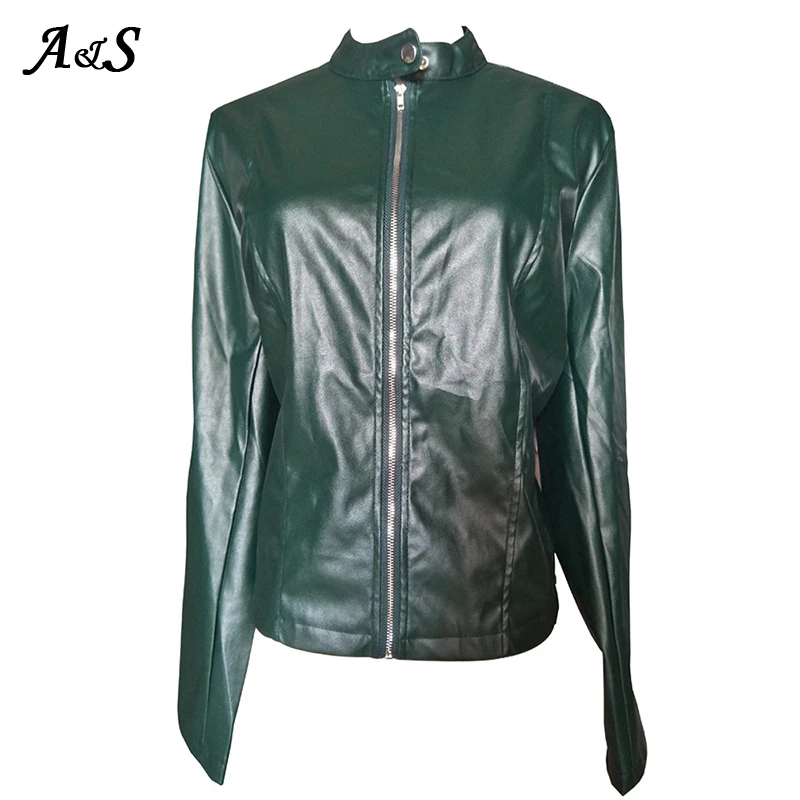 Куртка Anbenser женская из искусственной кожи Повседневная приталенная мягкая