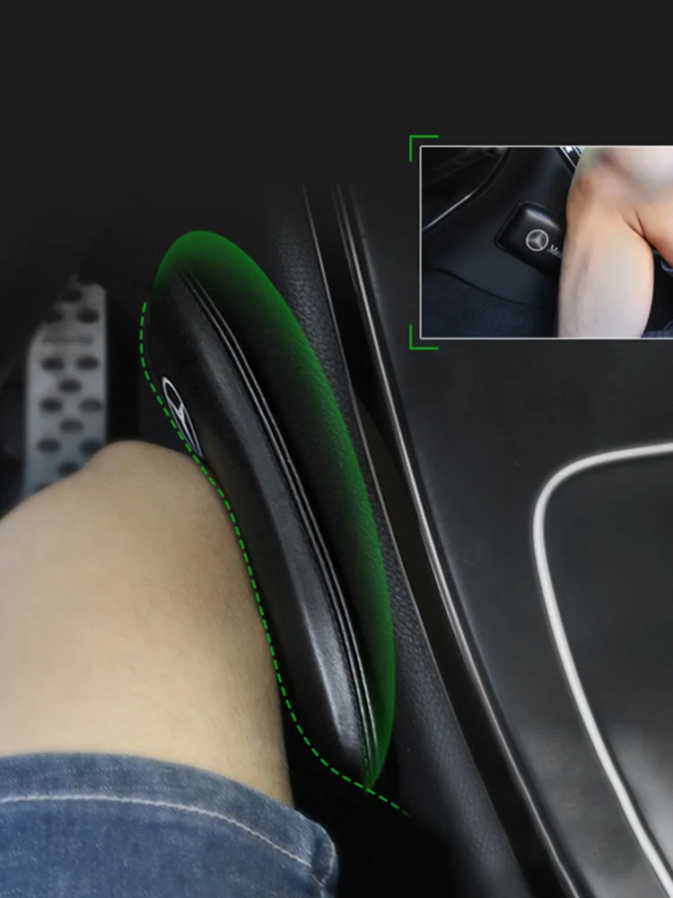 

Leather Knee Pad for Car Interior Pillow Comfortable Elastic Cushion Memory Foam Universal Thigh Support Accessories 18X8.2cm