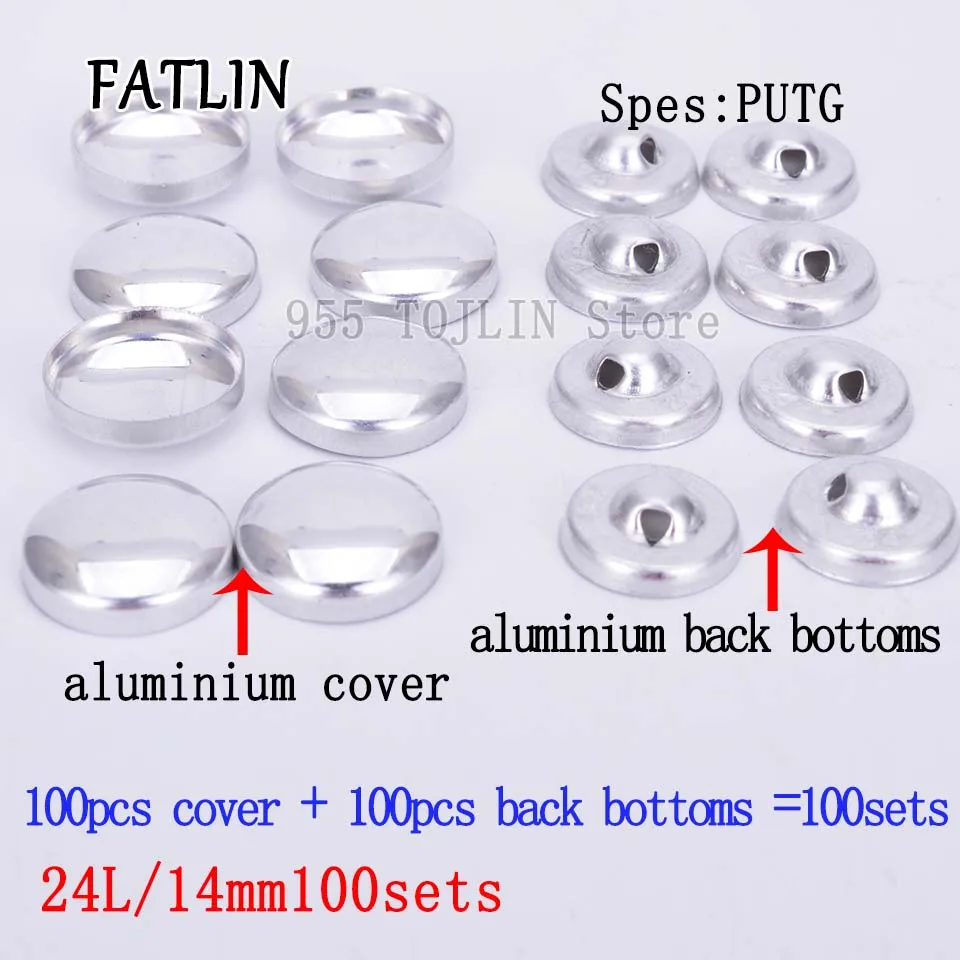 24L-14mm 100sets Y 100 наборов 16L-80L тканевые пуговицы из покрытой алюминием ткани, ручная работа, металлическая форма хлеба, круглая ткань, аксессуары,, PUTG - Цвет: 24L-14mm 100sets Y