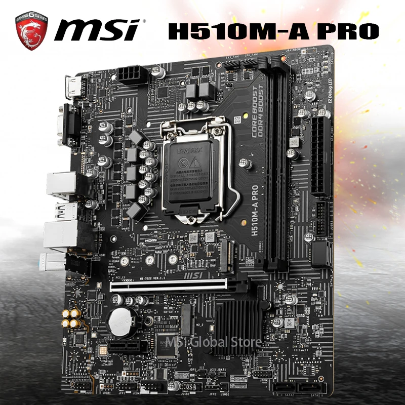 Günstig LGA 1200 MSI H510M-A PRO Motherboard Unterstützung Intel 11th-Gen 10th-Gen Cpu DDR4 64GB PCI-E 4,0 M.2 Desktop Intel H510 Mainboard