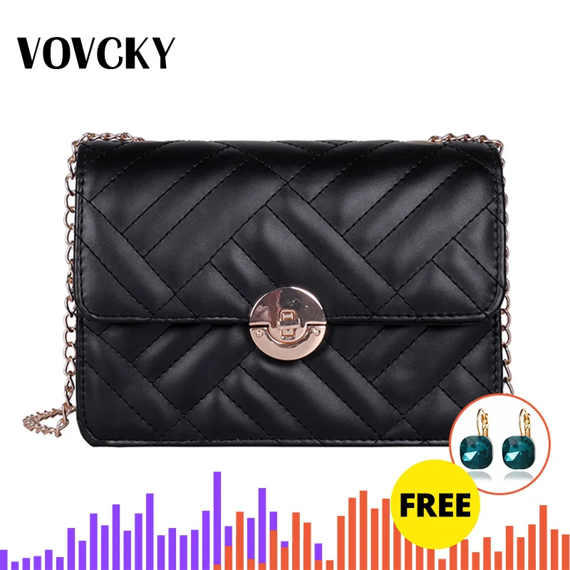 Женские сумки через плечо с квадратной цепочкой 2019 модные черные кожаные женские