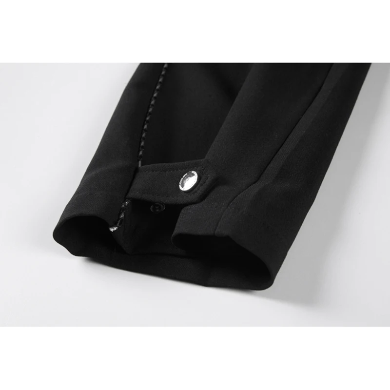 

Black Harem Pants Stitched Design High Waist Button Slim Spring 2021 Suit Trousers Office Ladies Chic Korean Sweatpants Female