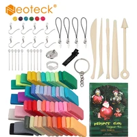 neoteck 50 colors polymer clay fimo diy soft clay set molding craft oven bake clay blocks montessori early education toy for kid