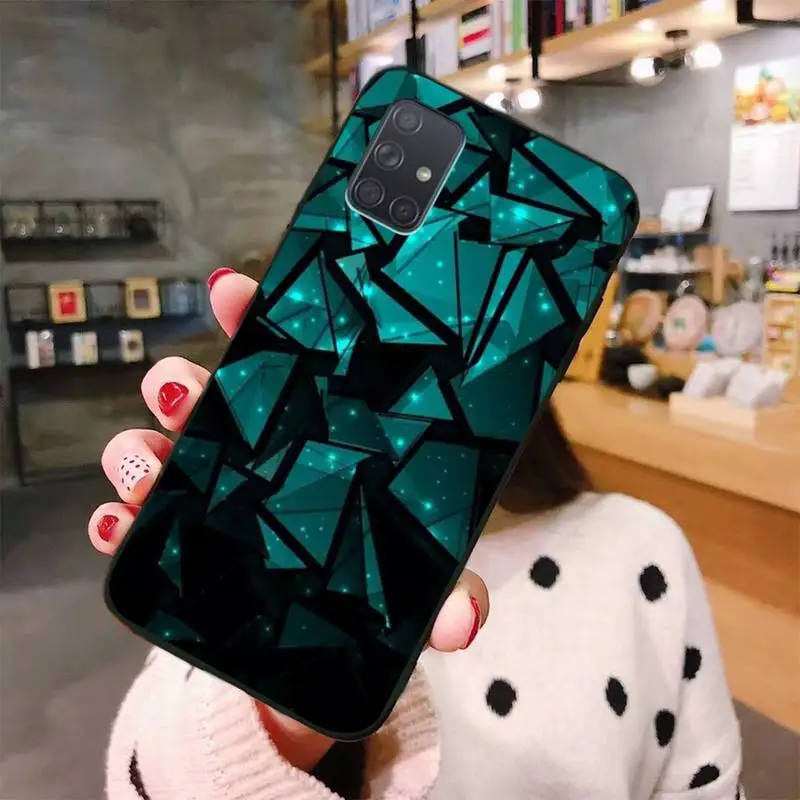 С геометрическим принтом Цвета: золотистый фиолетовый Розовый Алмазный чехол