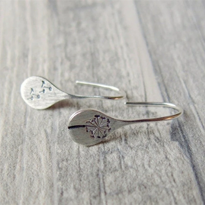 

925 Silver Hot Sale Retro Ladies Earrings Fashion Jewelry Dandelion Hanging Earrings Female Valentine's Day Gift