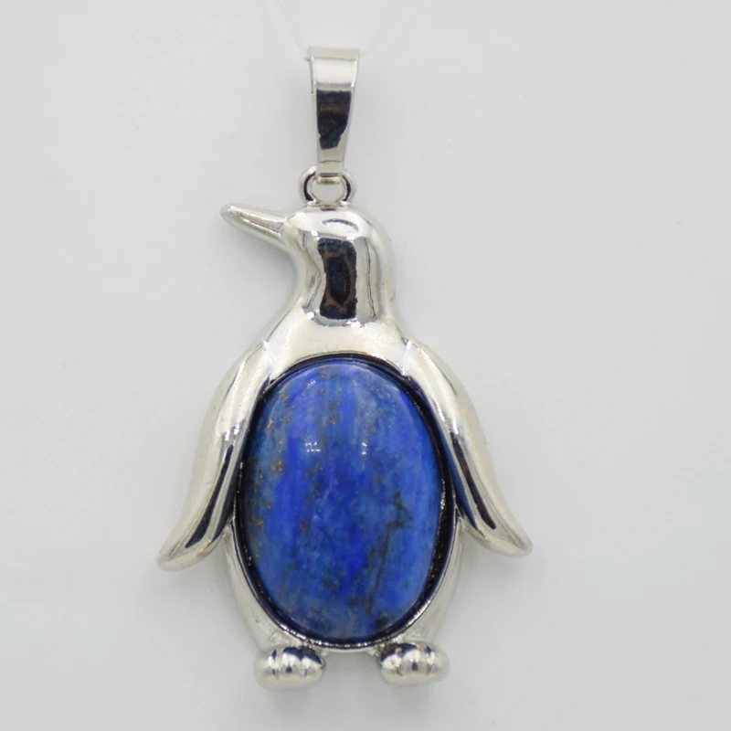 Натуральный камень Cryatal Пингвин кулон для прелести ожерелье женщин и девочек