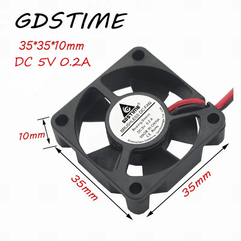 5 шт. в партии Gdstime кулер-чехол вентилятор 3510s 35x35x10 мм 35 35x10 2Pin 5V мини DC бесщеточный