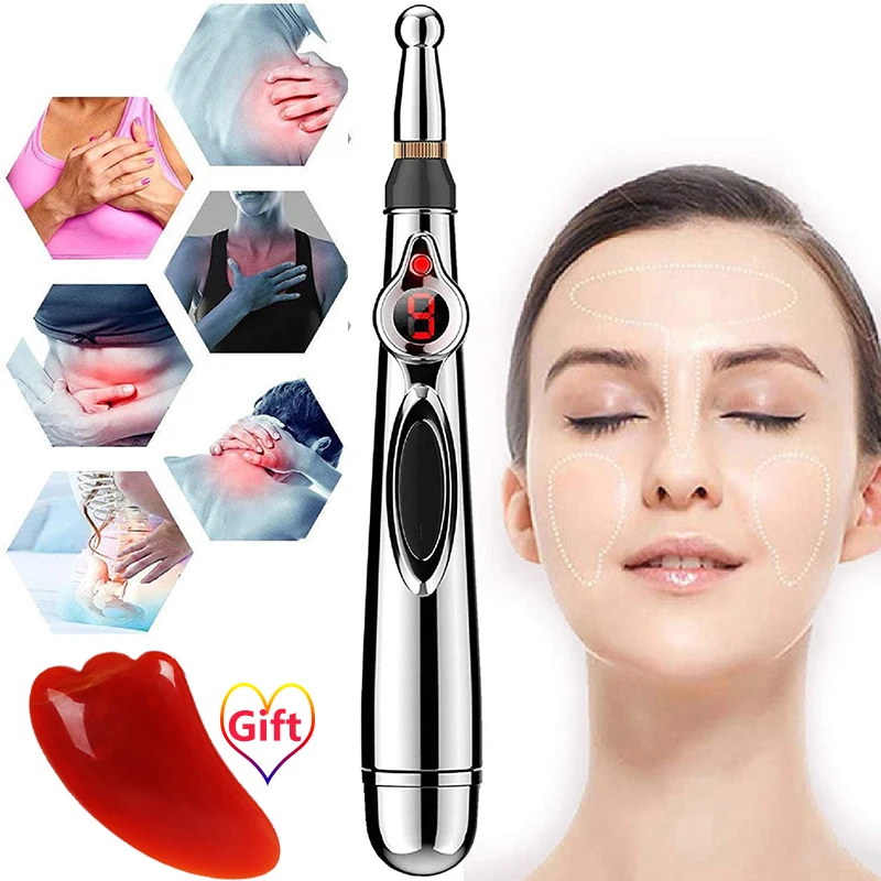 

Electronic Acupuncture Pen 5Head Meridian Energy Pen Rechargable Laser Therapy Heal Massage Pen Acupuntura Face Care Tools