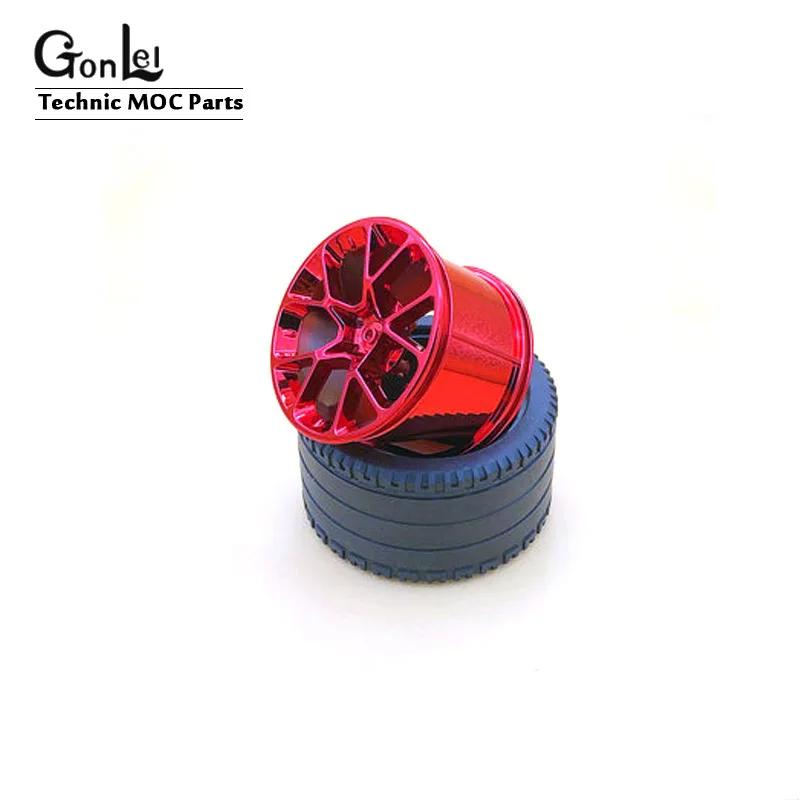 

4Pcs High-Tech Wheel Hub RIM WIDE DIA. 62.3X42mm & Tire 81.6x44mm ZR Straight Tread Fit For 42083 MOC Building Blocks Brick Cars