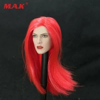 16 red hair female head sculpt beauty alice carving model fit 12 figure dolls