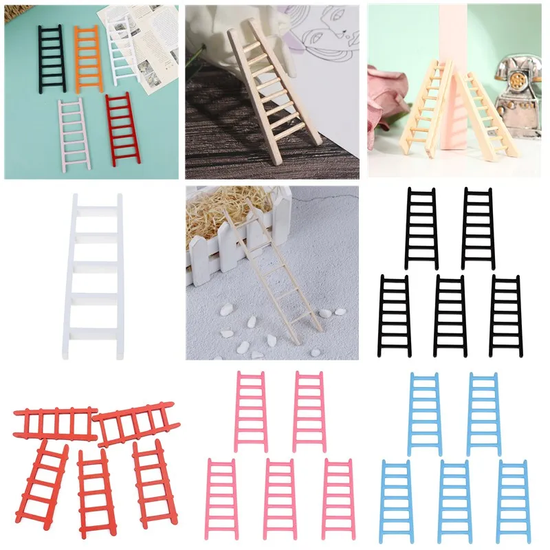 

1/2/5pcs 1:12 Dollhouse Miniature Ladder Model Decoration Accessories Toys