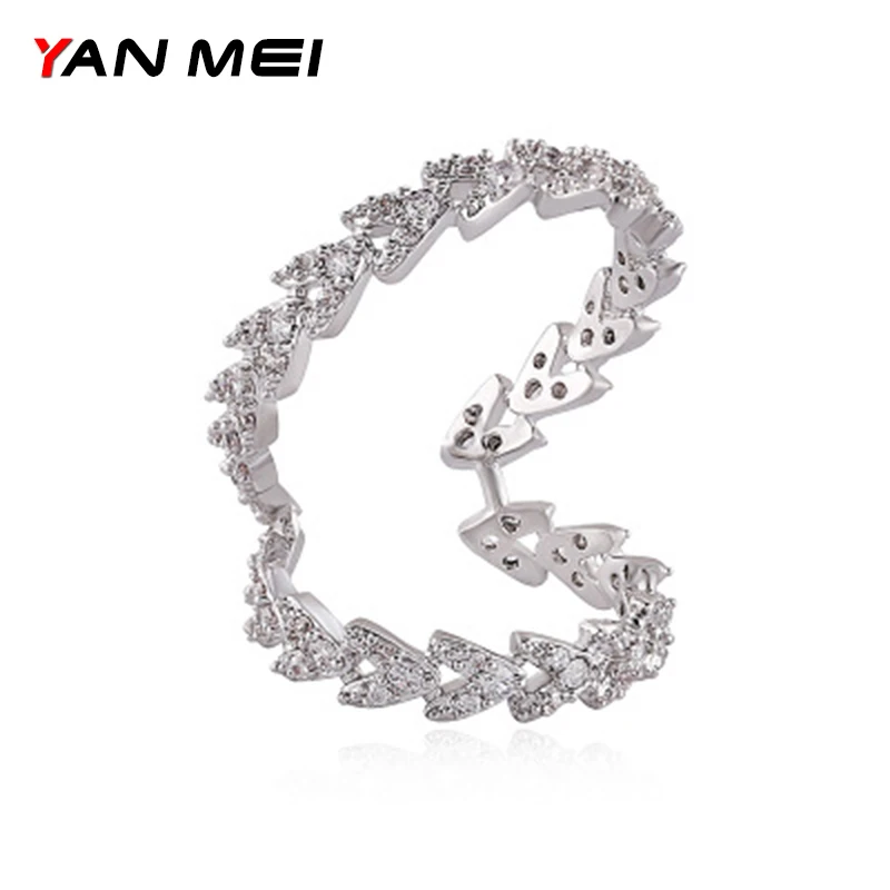 

Женские Асимметричные клипсы YANMEI, брендовые геометрические клипсы с фианитами, вечерние ювелирные изделия в подарок, YME7832