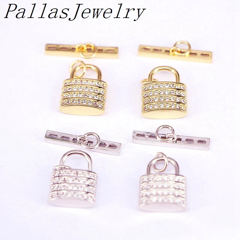 

5Pcs, Newest CZ Lock Clasps Buckle Connector Women Jewelry Making DIY Micro-inlaid Zircon Bracelet Necklace Accessories