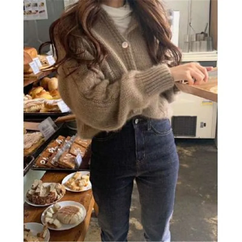 

Online Celebrity Dongdaemun New Style Solid Color Sweater Female Outer Wear Loose 2020 Early Spring and Autumn Very Wonderland K