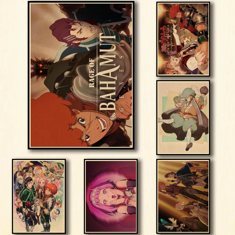 

27 дизайнов shкруги без Bahamut Rage of Bahamut GENESIS девственные души, искусственные наклейки на стену для дома, бара