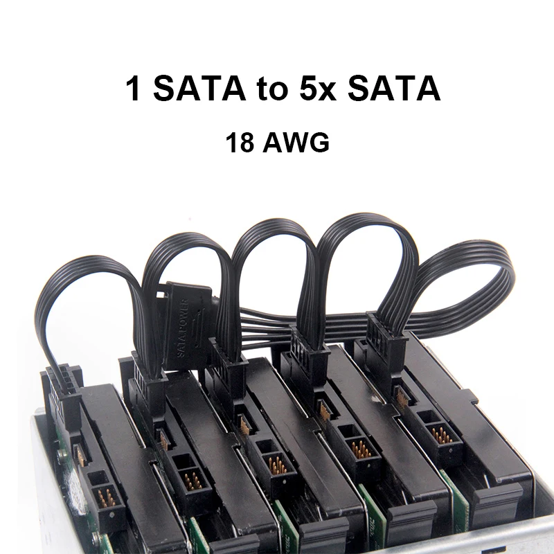 RGEEK 4-контактный IDE Molex от 1 до 5 SATA 15-контактный сплиттер жесткого диска HDD SSD Кабель