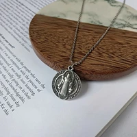 retro personality round brand maria necklace clavicle chain pendant womens jewelry party line up jewelry pendant necklace