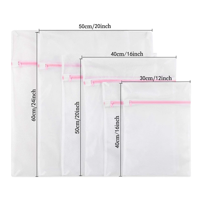 Set of 6 Mesh Laundry Bags Reusable Zippered Washing Large and Fine for Machine Lingerie T | Дом и сад