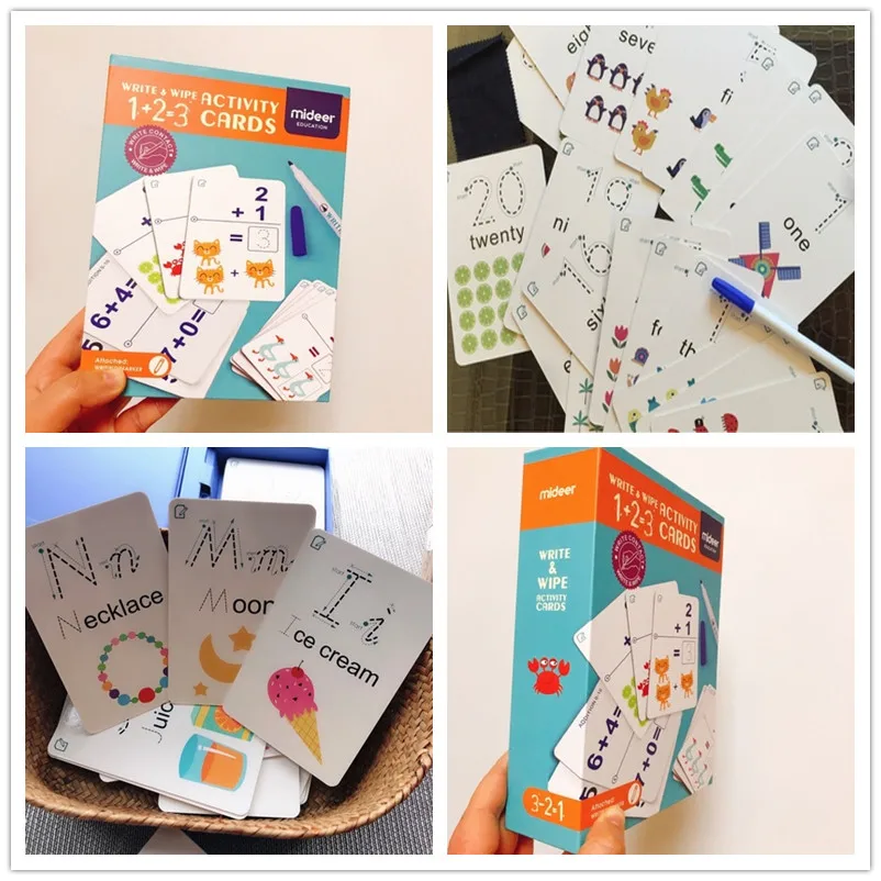 

MiDeer English Learning Word Card Early Education Learning Toy Writing Card Children's Game Word Pocket Card Gifts >3 years old