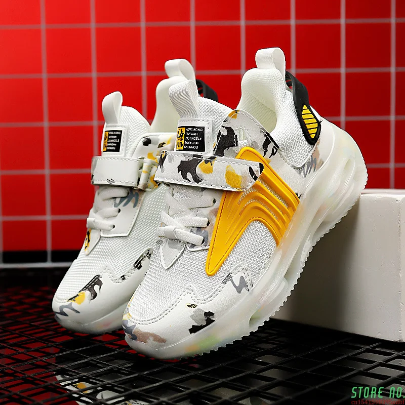 

New 2021 Boy Running Shoes Breathable Outdoor Sports Shoes Lightweight Sneakers for Girl Comfortable Athletic Training Footwear