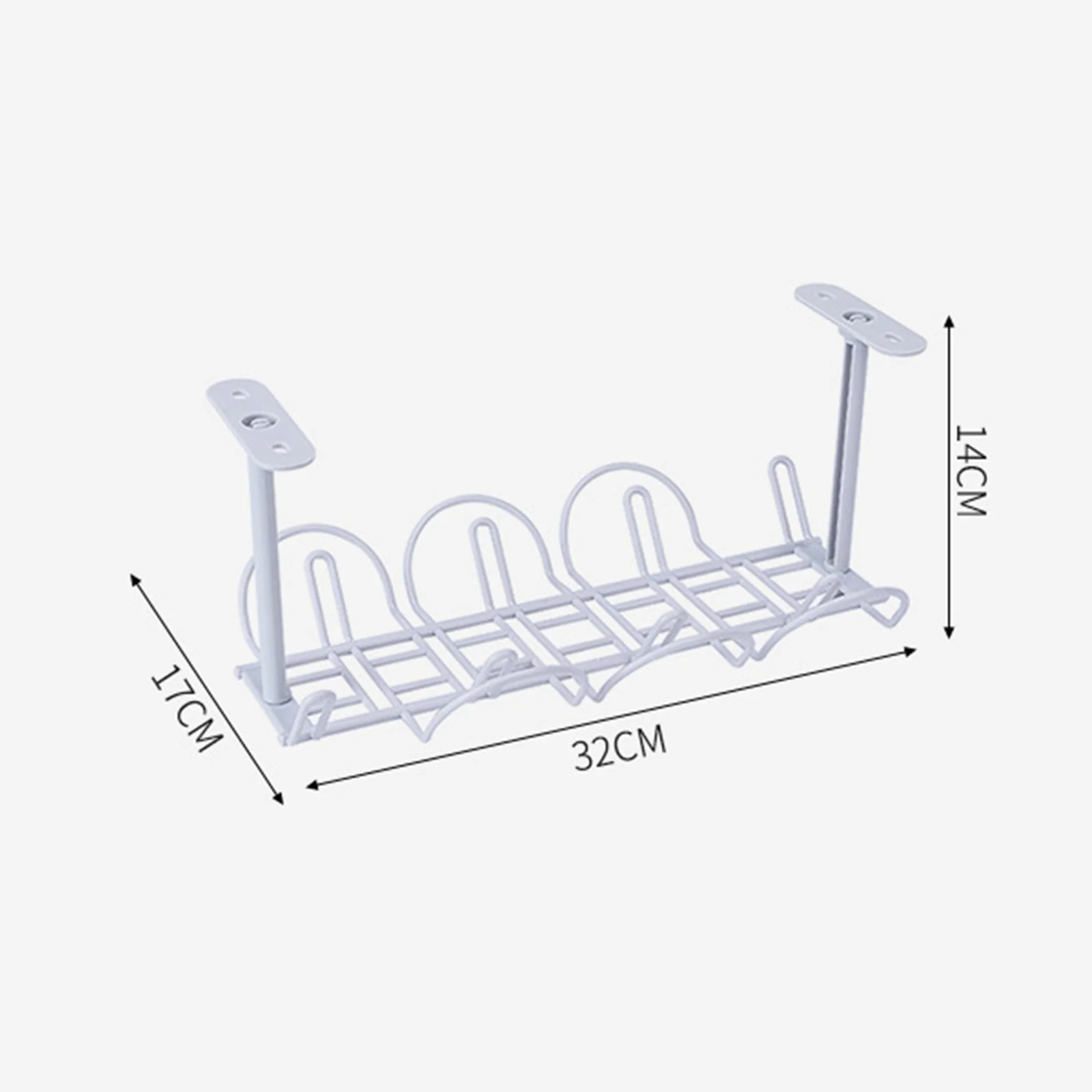 

1Pc Practical Under Desk Hanging Basket Layered Rack Socket Holder Patch Board Storage Rack For Home Office Table Wire Organizer