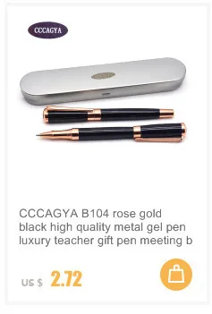 CCCAGYA B103, розовое золото, черная высококачественная металлическая гелевая ручка, роскошная подарочная ручка для учителя, для деловых встреч, школы, офиса, канцелярские принадлежности